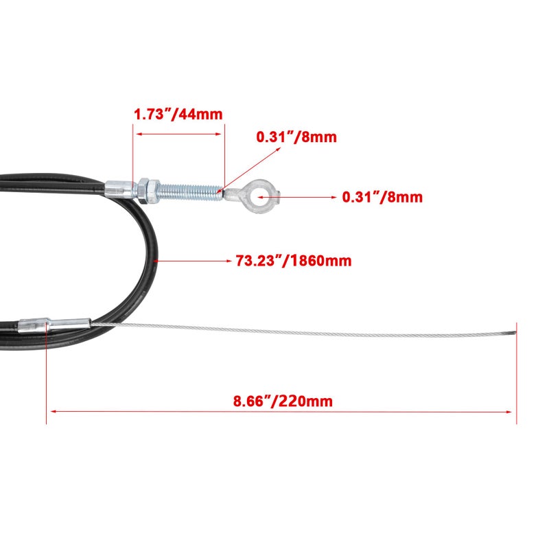 RUTU Throttle Cable 75" Long With 67" Casing #8251 Replacement For Manco Go Kart Cart - Image 2
